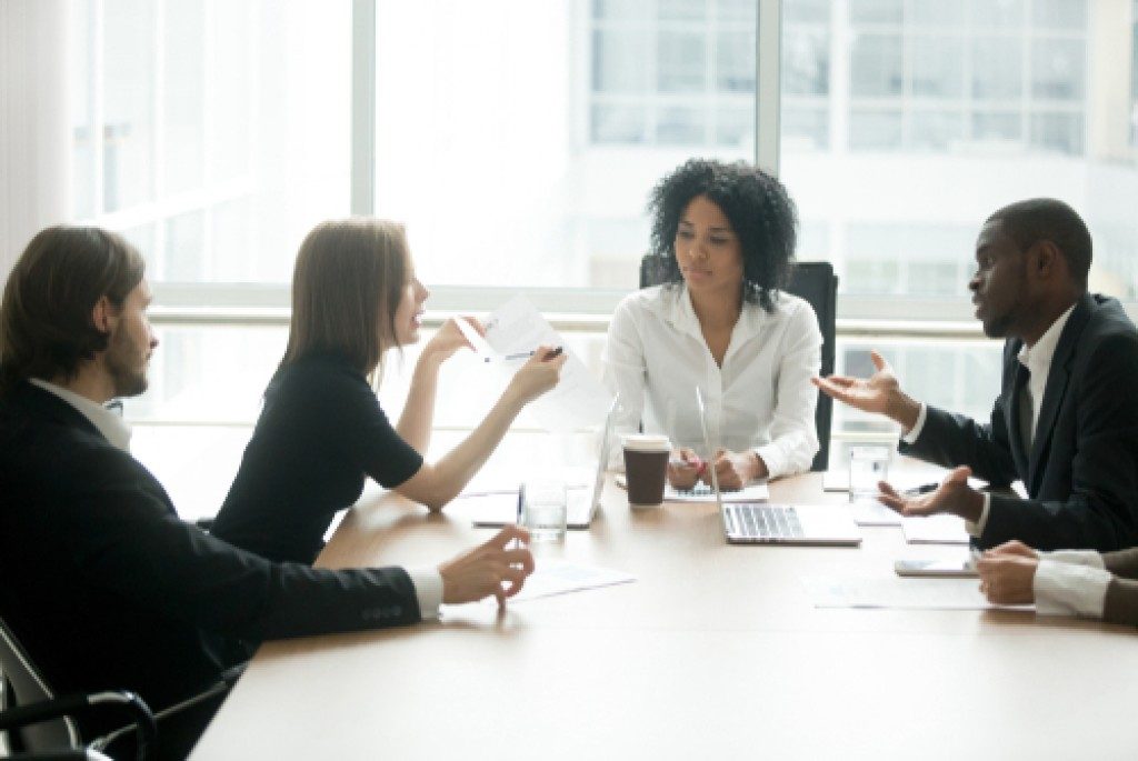 people in an office meeting